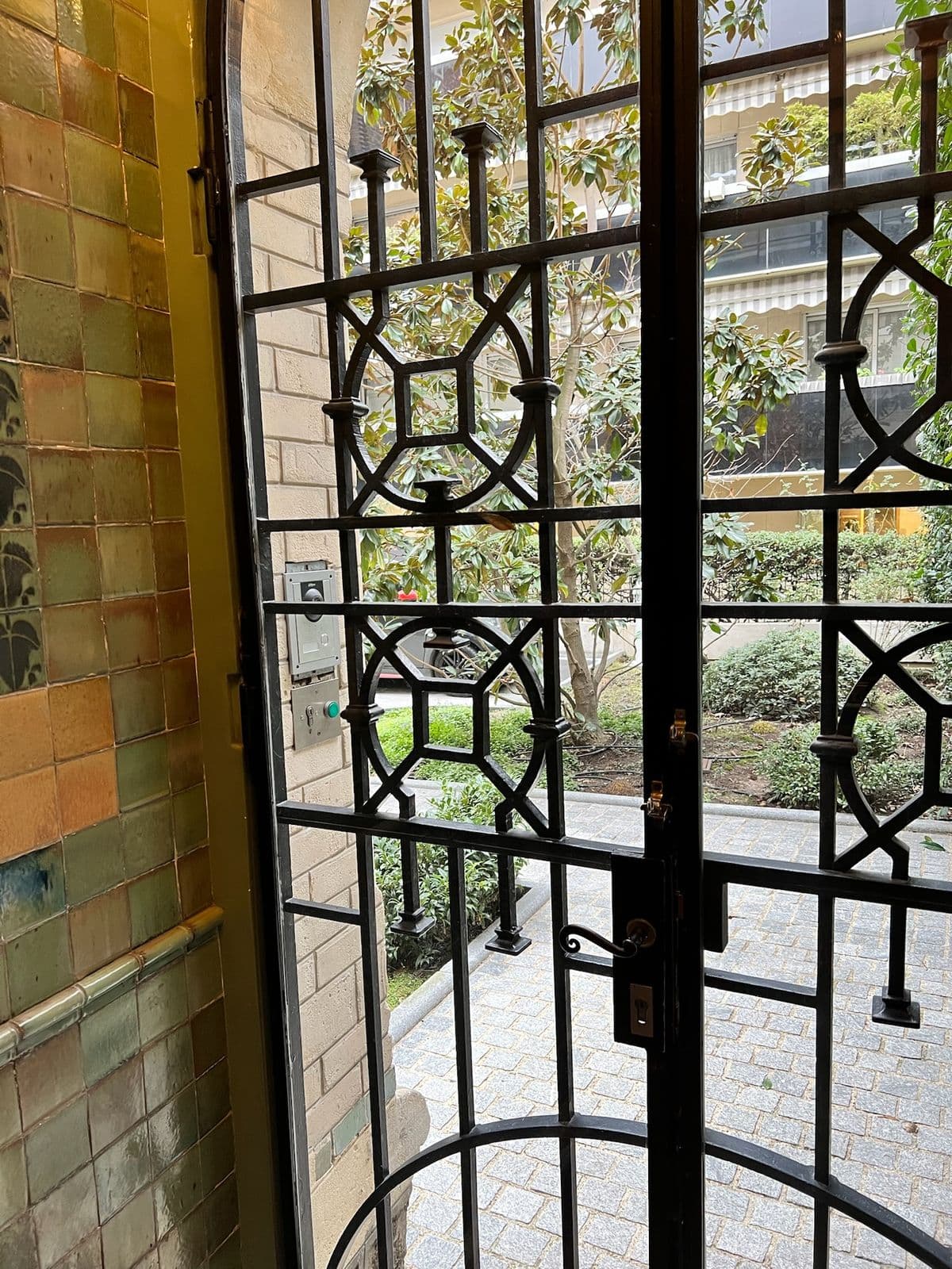 Grille et porte vitrée de style Art déco